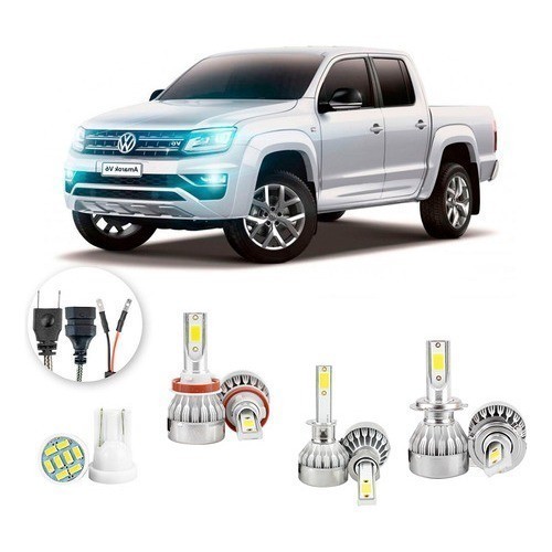 Lâmpadas Ultra Led Volkswagen Amarok 20000lm Alto Baixo e Milha + Pingo Led em Oferta na Shopee