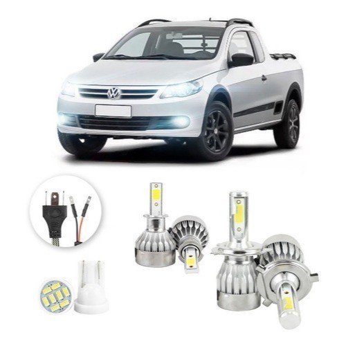 Lâmpadas Ultra Led Volkswagen Saveiro G5 20000lm Alto Baixo e Milha + Pingo Led em Oferta na Shopee