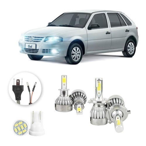Lâmpadas Ultra Led Volkswagen Gol G4 20000lm Alto Baixo e Milha + Pingo Led em Oferta na Shopee