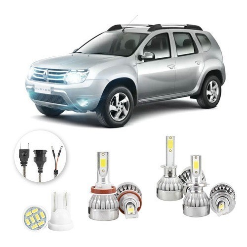 Lâmpadas Ultra Led Renault Duster 20000lm Alto Baixo e Milha