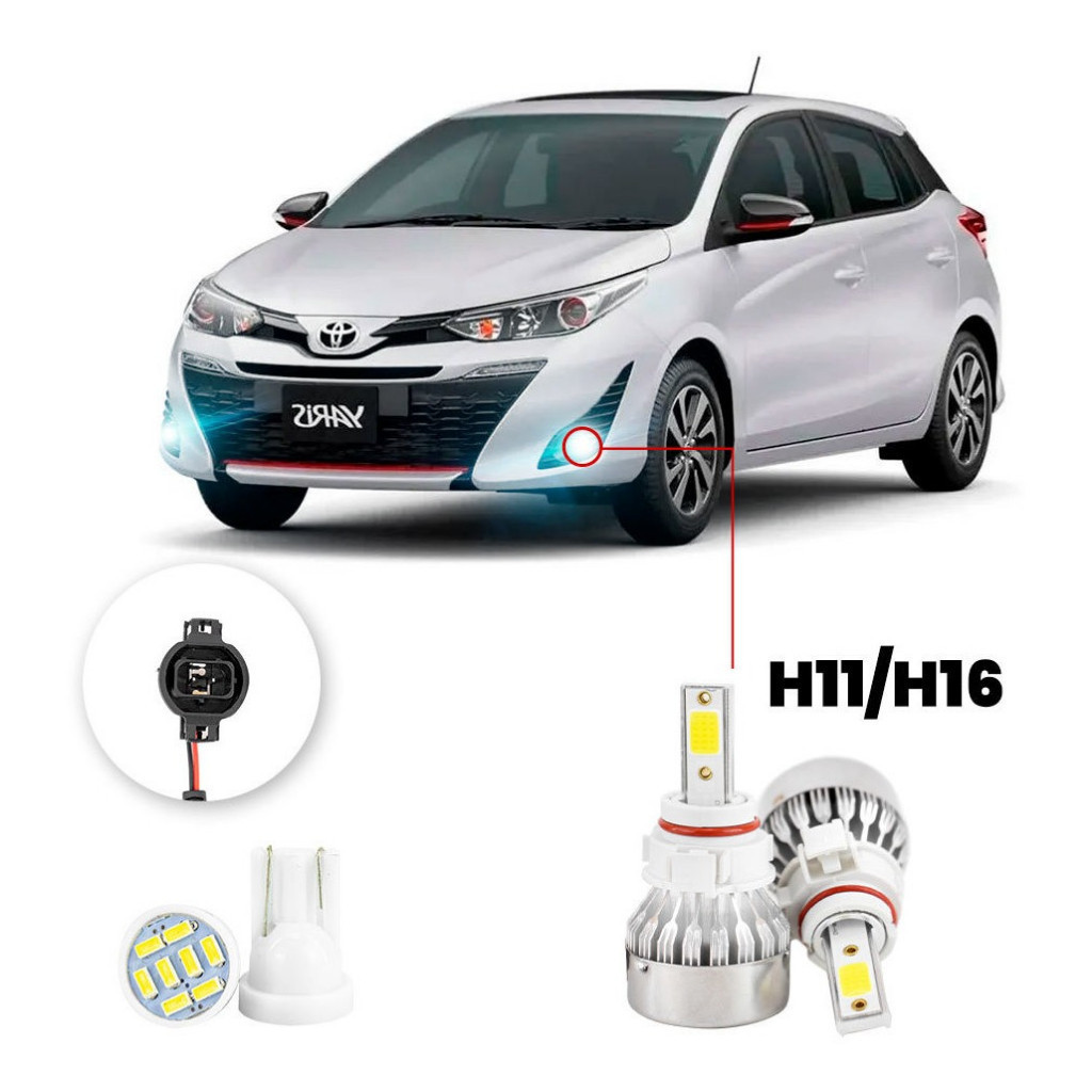 Lampada Farol Milha Led Toyota Yaris 2018 A 2022 20000lm