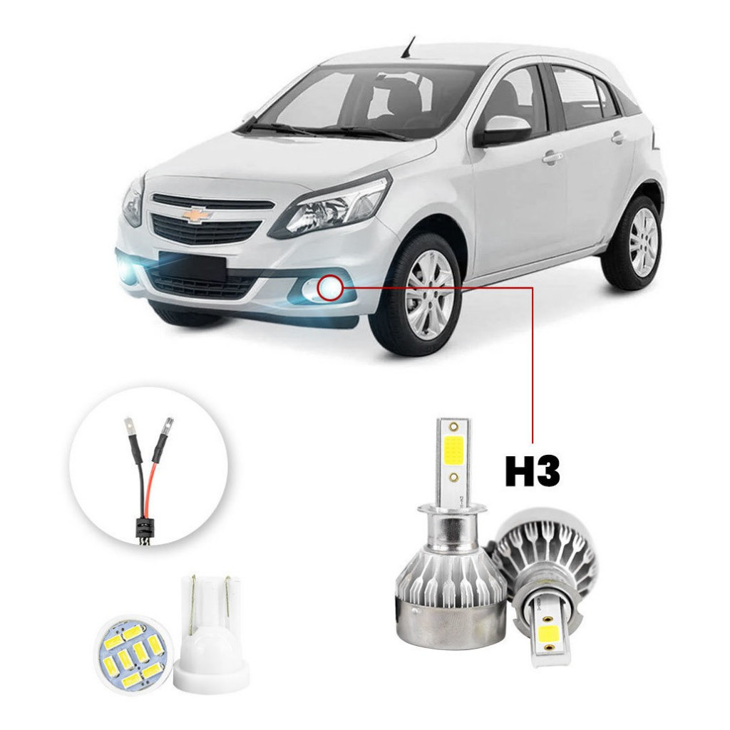 Lampada Farol Milha Led Chevrolet Agile 2010 2011 20000lm