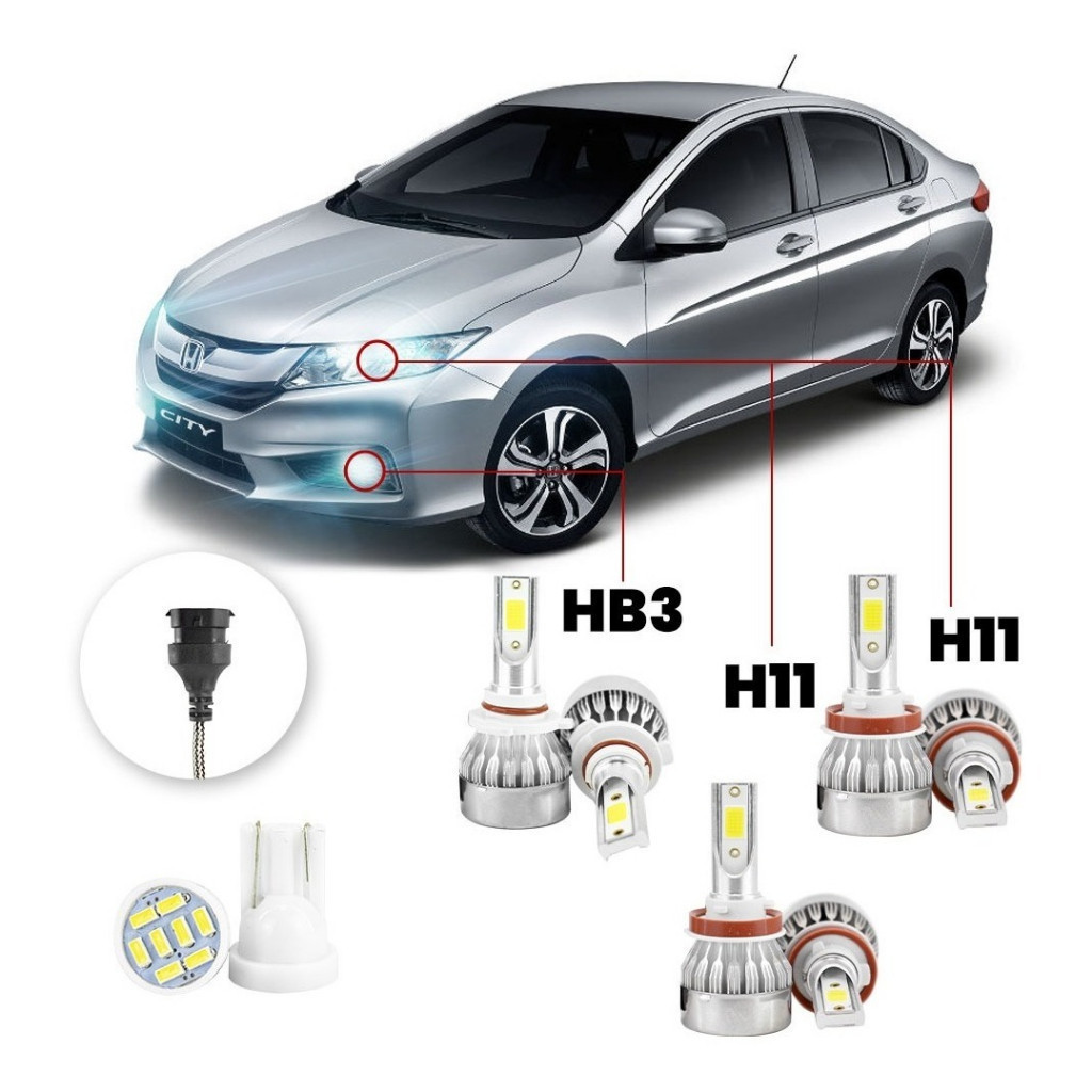 Kit Lampadas Led Honda City 2015 A 2020 Hb3 H11 H11 20000lm em Oferta na Shopee