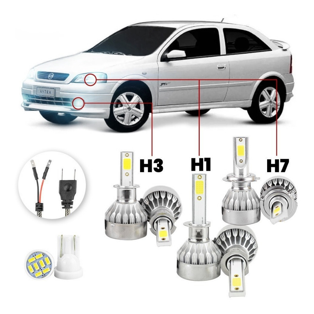 Kit Lampadas Led Chevrolet Astra 1999 2002 H3 H1 H7 20000lm em Oferta na Shopee