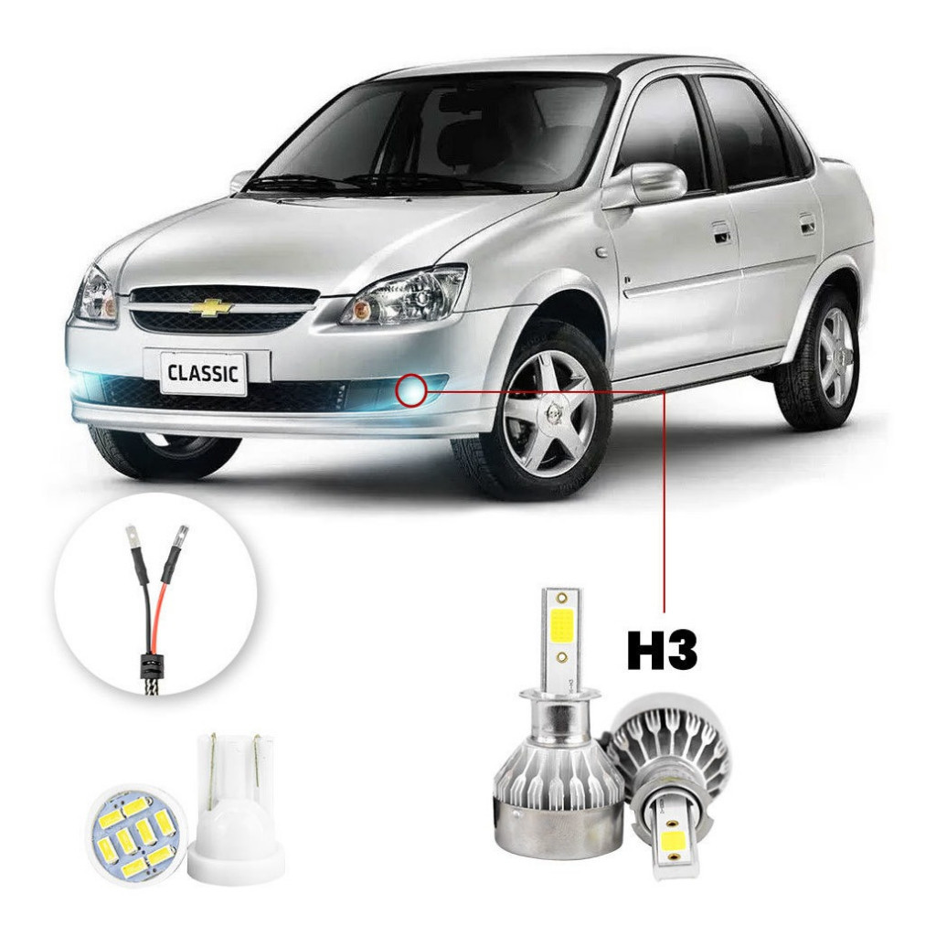 Farol Milha Led Chevrolet Corsa Classic 2002 A 2016 20000lm