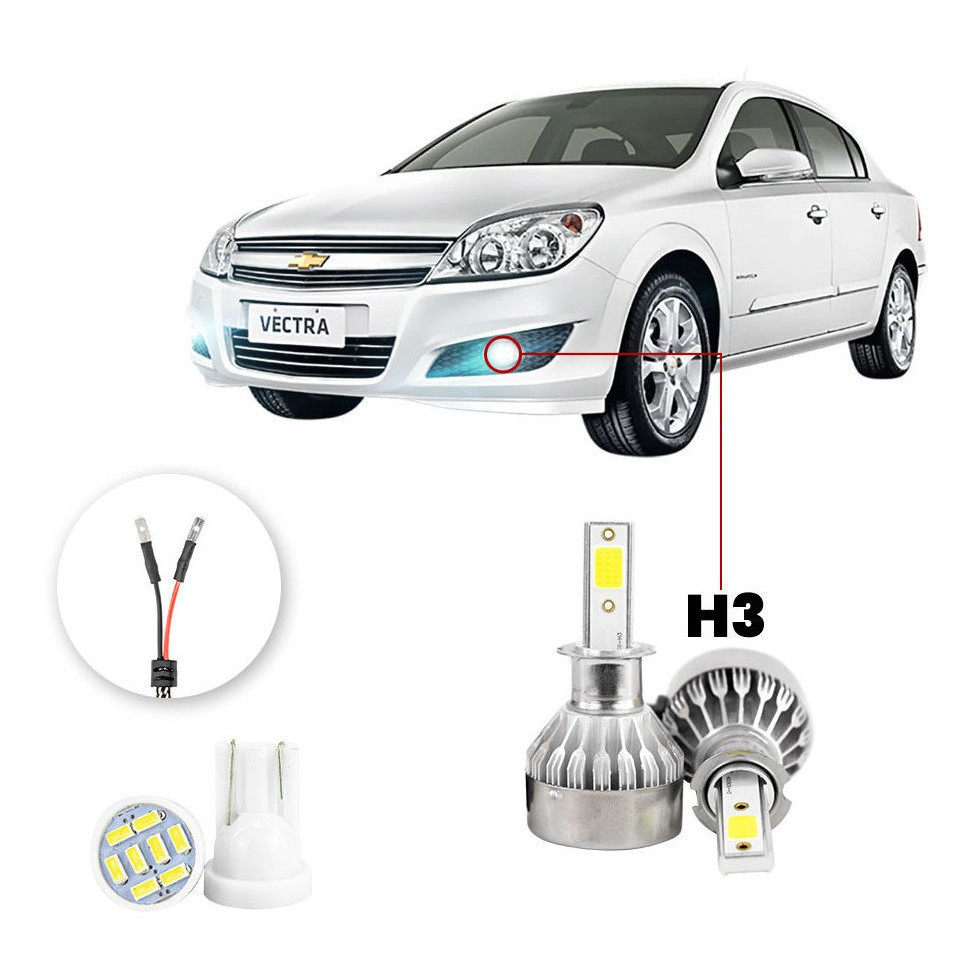 Lampada Farol Milha Led Chevrolet Vectra 2006 A 2011 20000lm em Oferta na Shopee