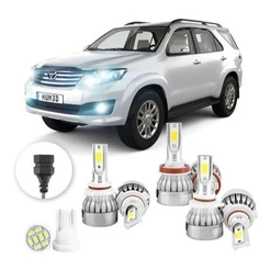 Lâmpadas Ultra Led Toyota Hilux Sw4 20000lm Alto Baixo e Milha + Pingo Led
