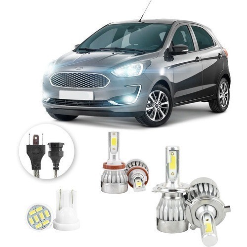 Lâmpadas Ultra Led Ford Ka 20000lm Alto Baixo e Milha + Pingo Led