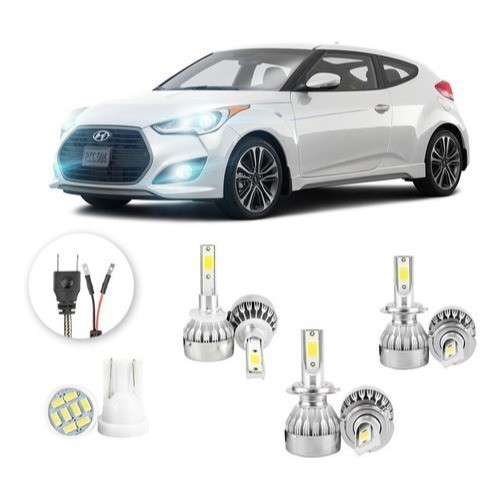 Lâmpadas Ultra Led Hyundai Veloster 20000lm Alto Baixo e Milha + Pingo Led em Oferta na Shopee