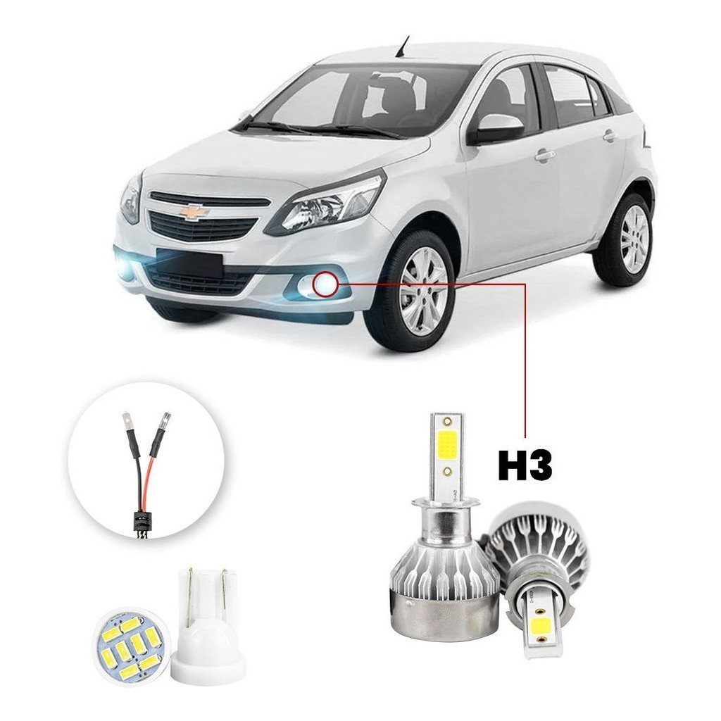 Farol de Neblina Milha Led Chevrolet Agile 2010 2011 20000lm em Oferta na Shopee