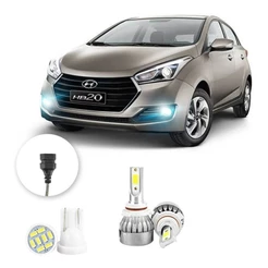 Farol de Neblina Milha Led Hyundai Hb20 2016 A 2019 Hb4 20000lm