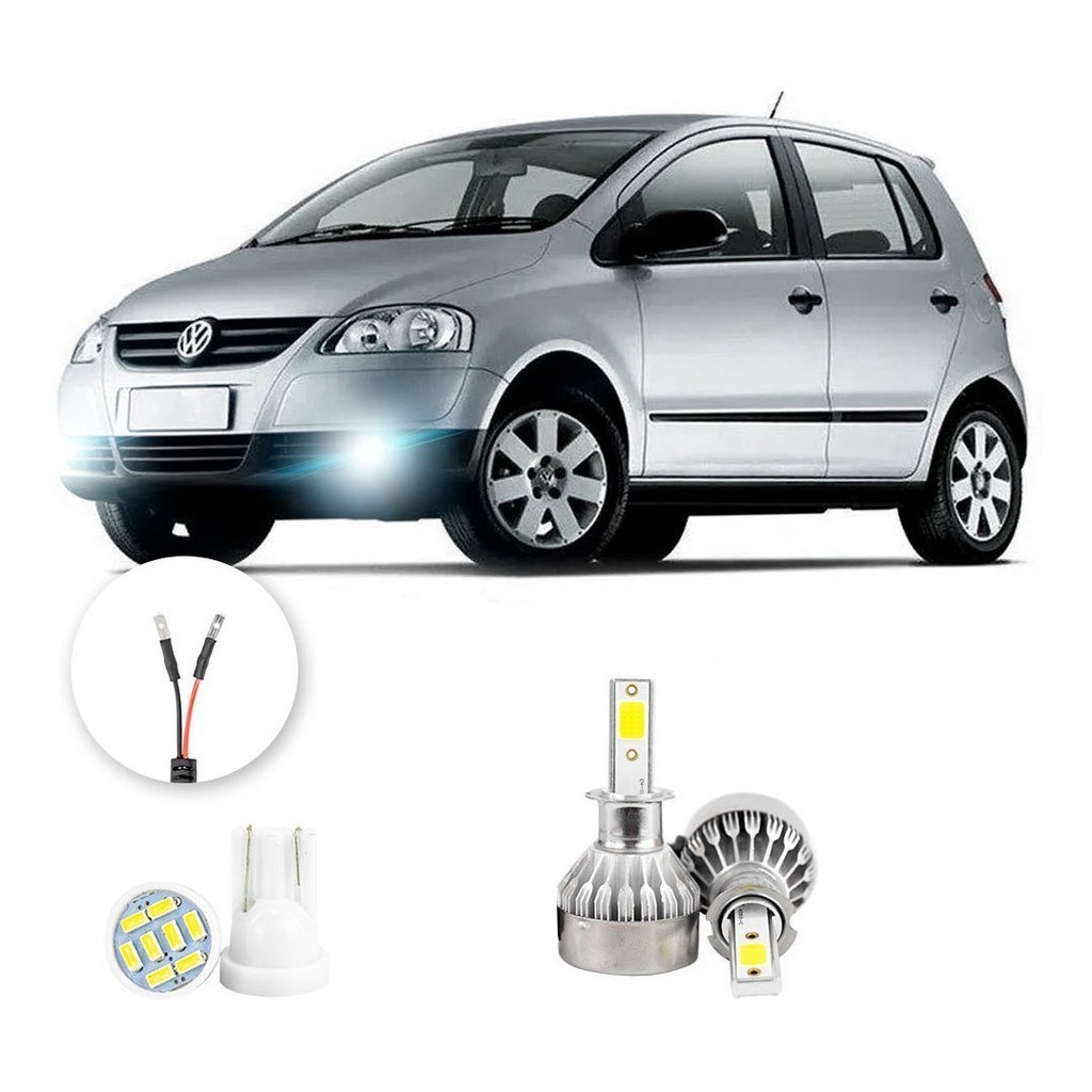 Farol de Neblina Milha Led Volkswagen Fox 2003 A 2010 20000lm em Oferta na Shopee