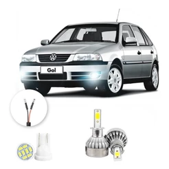 Farol de Neblina Milha Led Volkswagen Gol G3 00 A 2005 20000lm