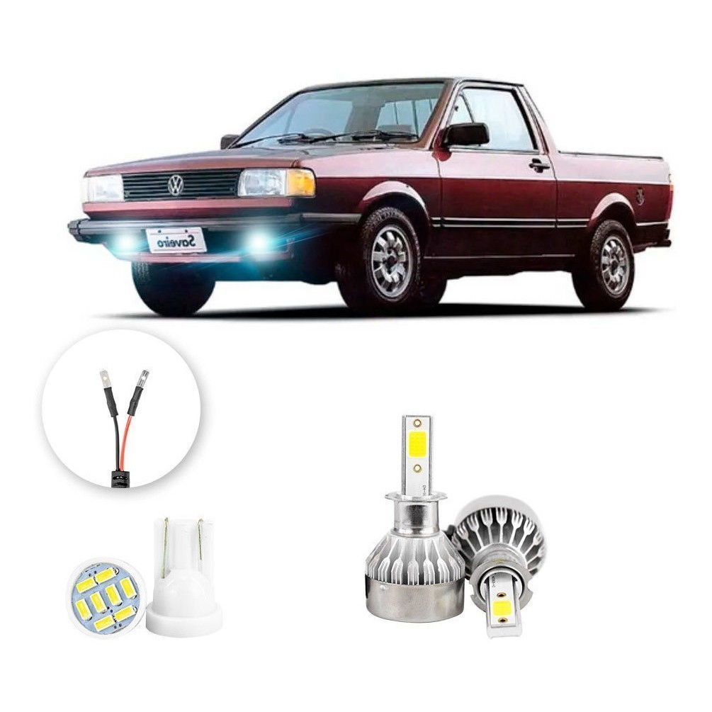 Farol de Neblina Milha Led Volkswagen Saveiro G1 87/90 20000lm em Oferta na Shopee