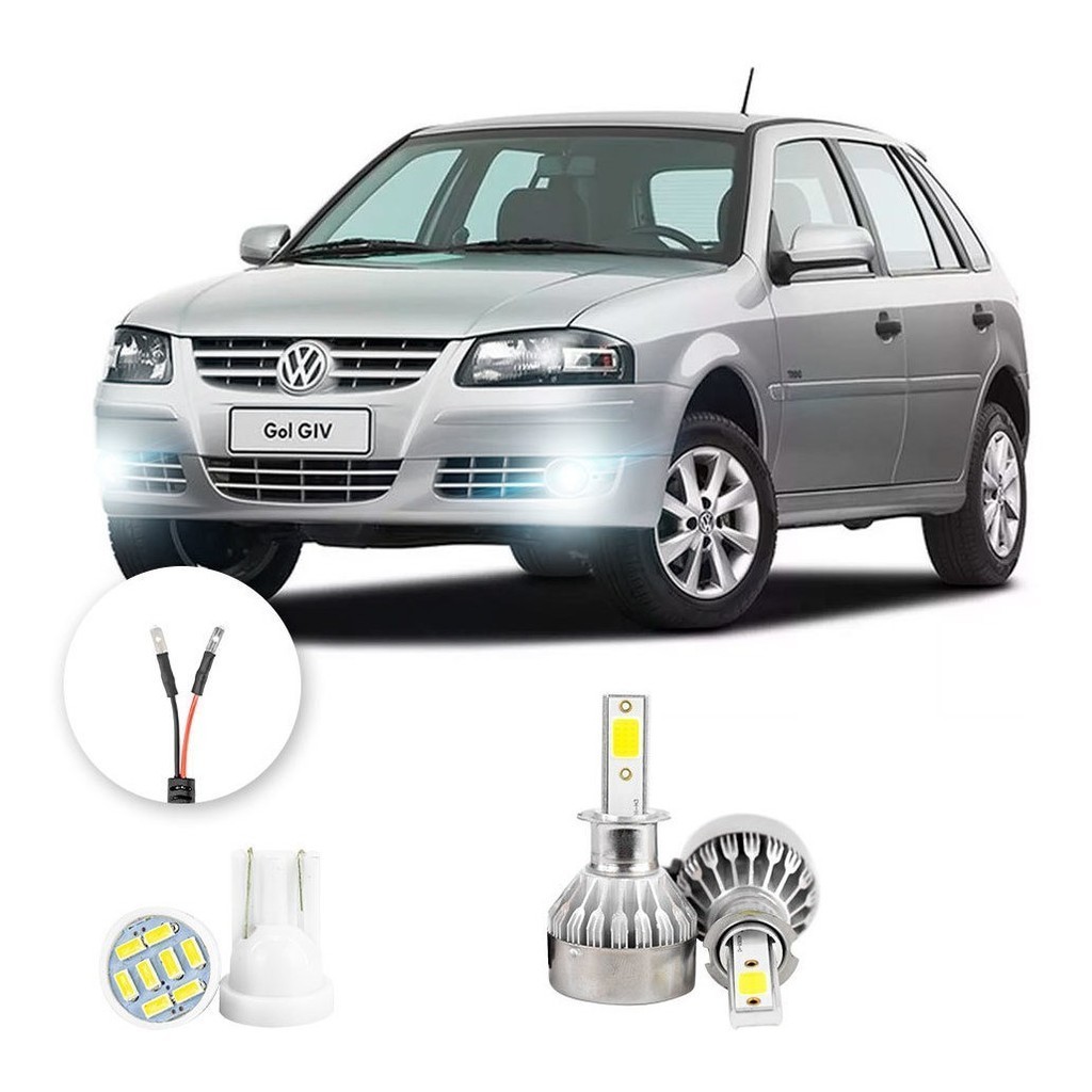 Lampada Farol Milha Led Volkswagen Gol G4 06 A 2013 20000lm
