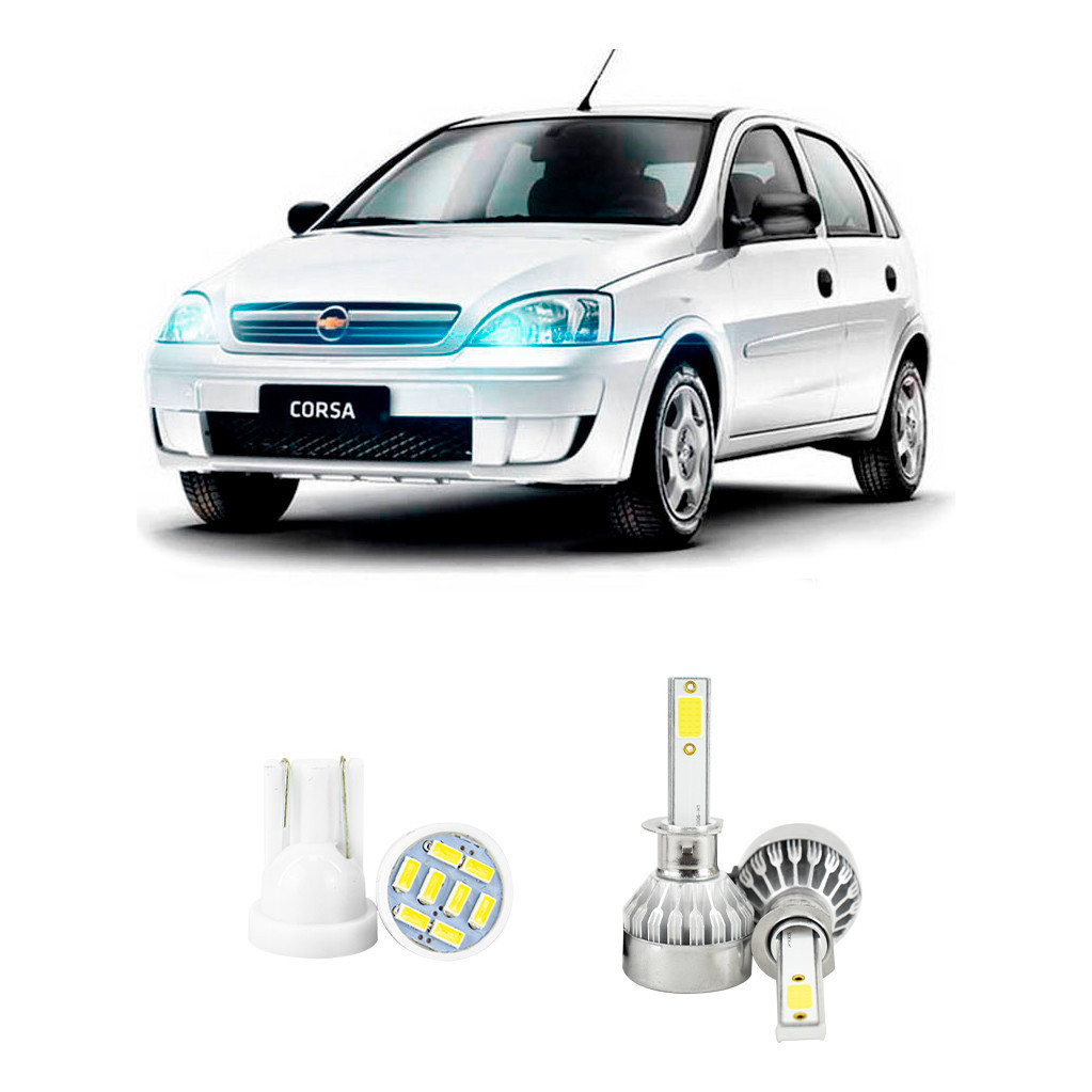Lampada Led Farol Alto Chevrolet Corsa 2002 A 2012 20000lm
