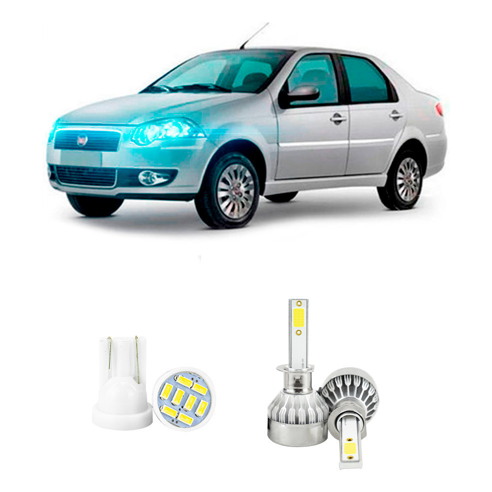 Lampada Led Farol Baixo Fiat Siena G4 2009 A 2013 20000lm