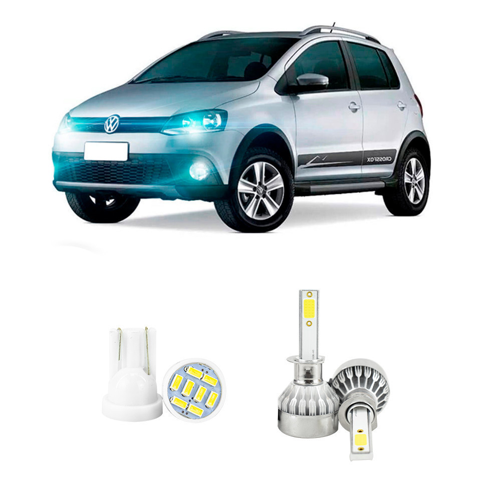 Lampada Led Farol Alto Volkswagen Crossfox 2008-2014 20000lm