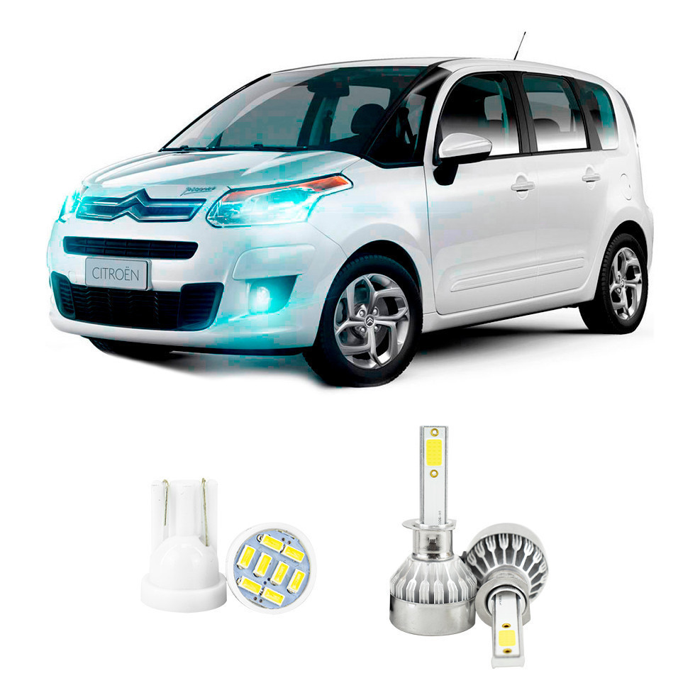 Lampada Led Farol Baixo Citroen C3 Picasso 2009-2016 20000lm