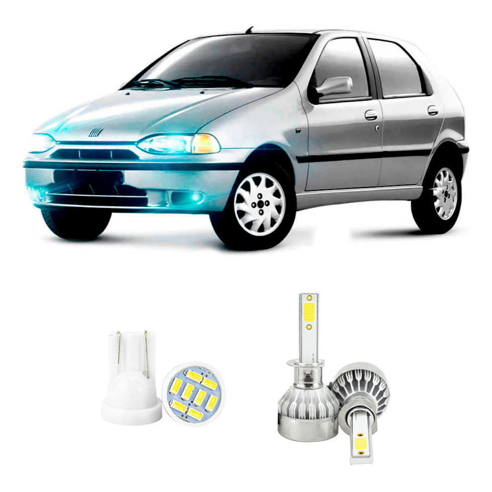 Lampada Led Farol Baixo Fiat Palio G1 1996 A 2002 20000lm