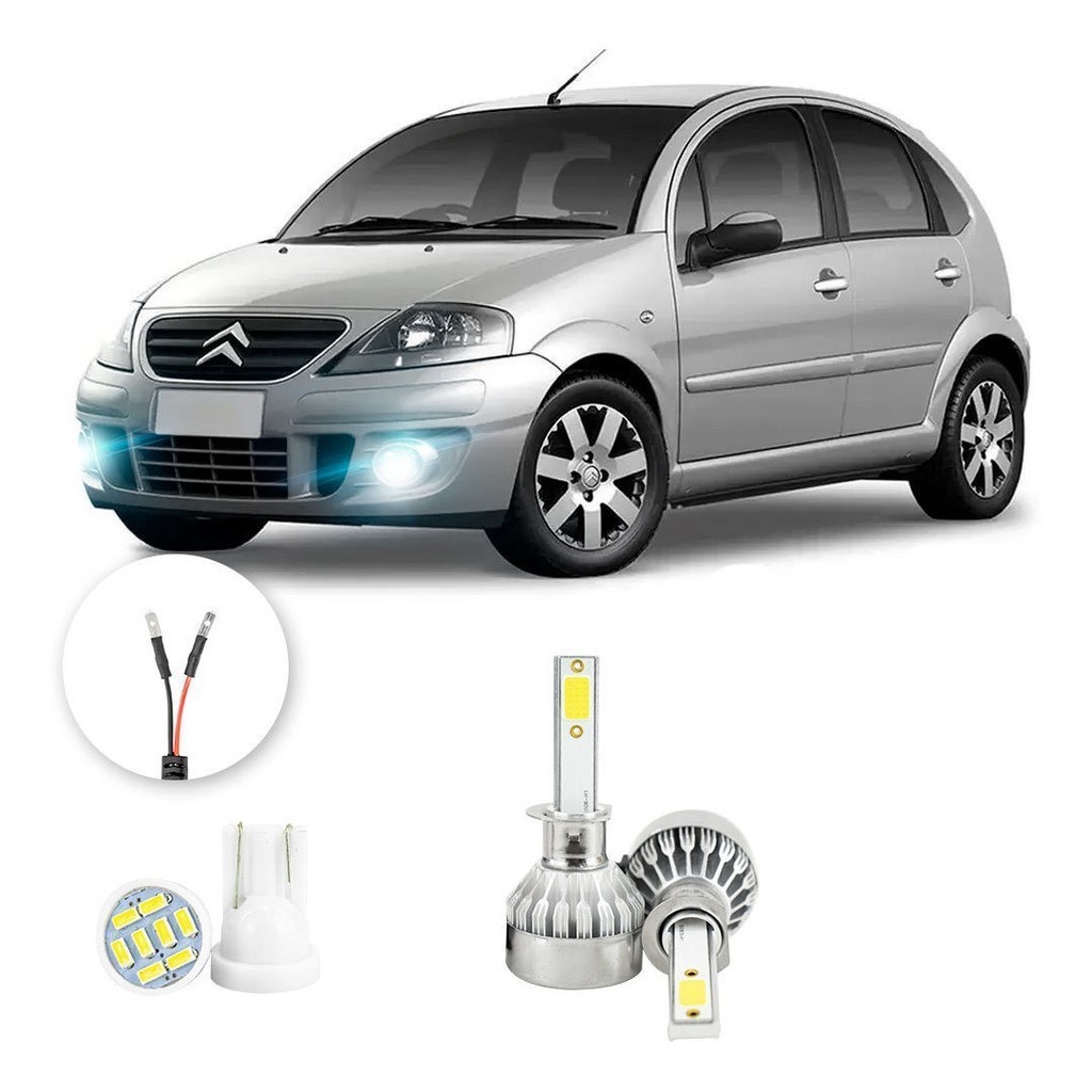 Lampada Farol Milha Led Citroen C3 2003 A 2008 H1 20000lm em Oferta na Shopee