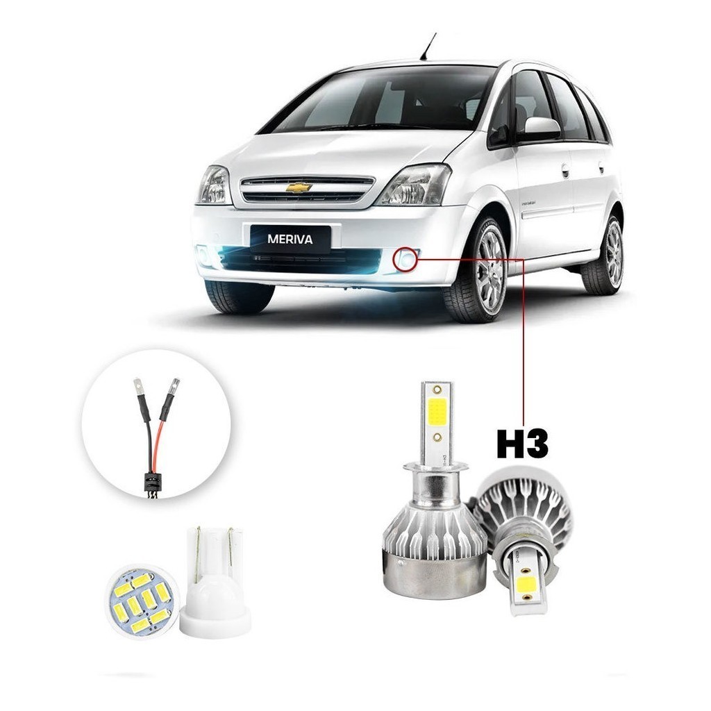 Lampada Farol Milha Led Chevrolet Meriva 2003 A 2012 20000lm em Oferta na Shopee