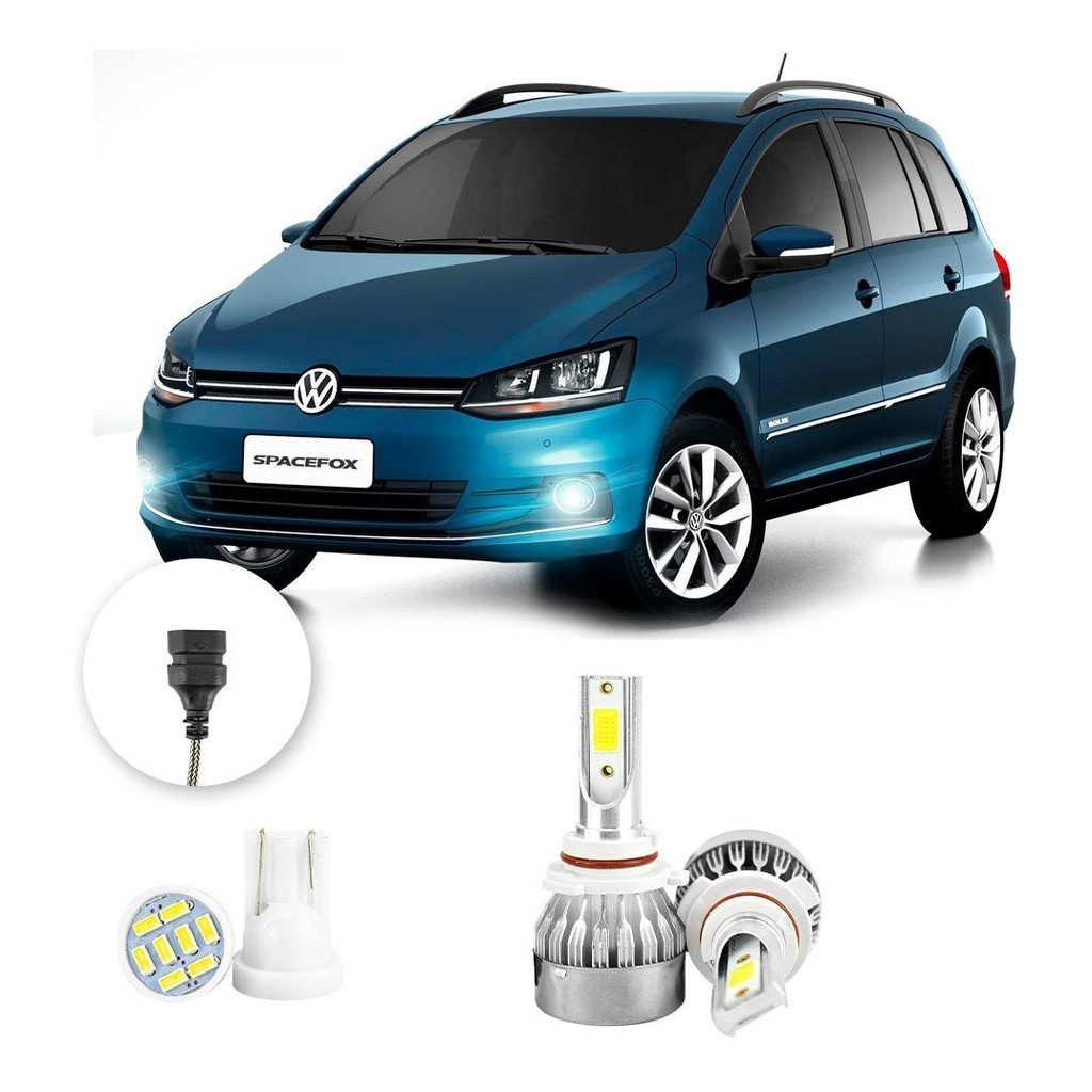 Lampada Farol Milha Led Volkswagen Spacefox 13/2016 20000lm