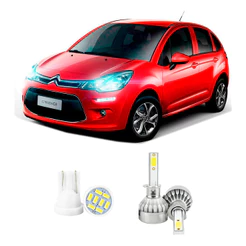 Lampada Led Farol Alto Citroen C3 2013 A 2016 20000lm