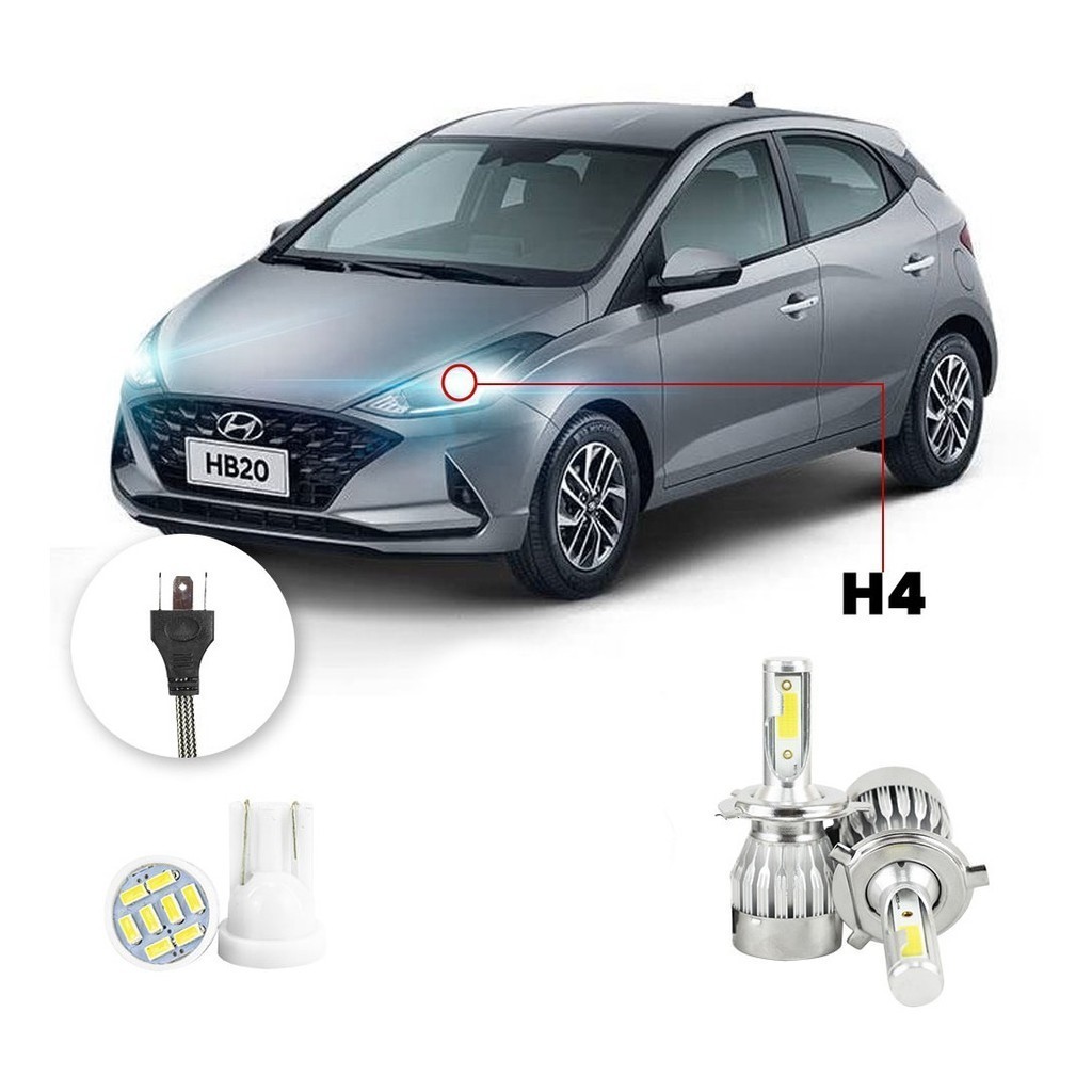 Lampada Farol Milha Led Hyundai Hb20 2020 A 2022 Hb4 20000lm