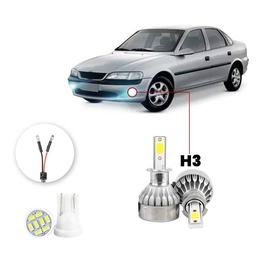 Lampada Farol Milha Led Chevrolet Vectra 1996 2005 20000lm