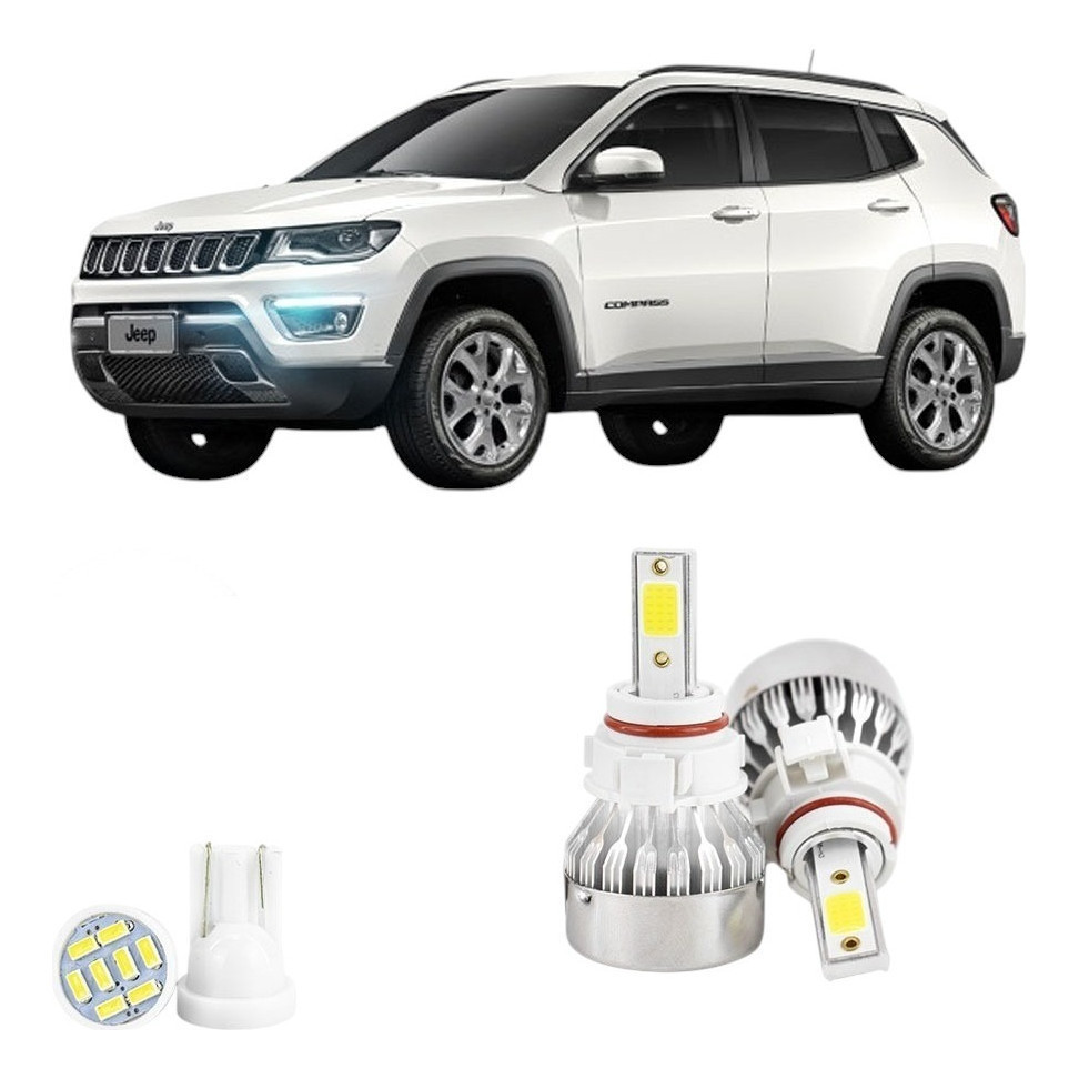 Lampadas Led Jeep Compass Drl 2017 A  2021 H16 20000lm