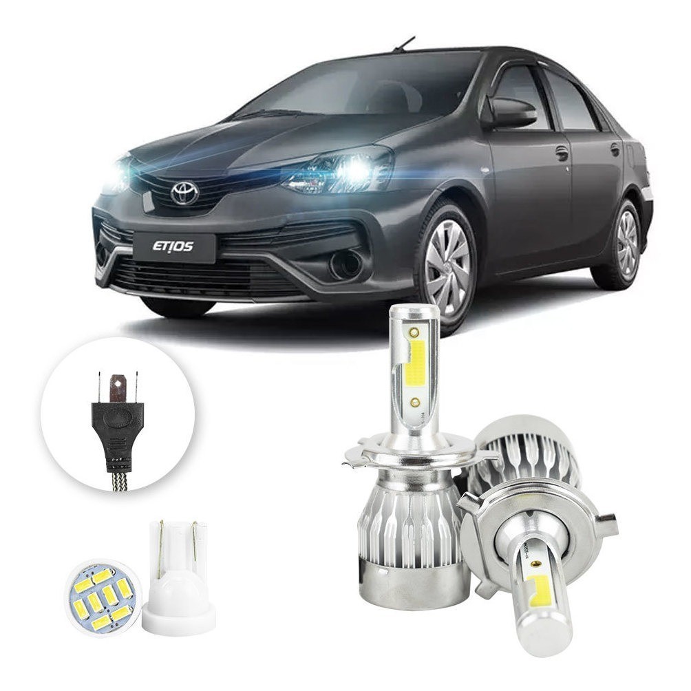 Lampadas Led Toyota Etios Sedan Todos Os Anos H4 20000lm