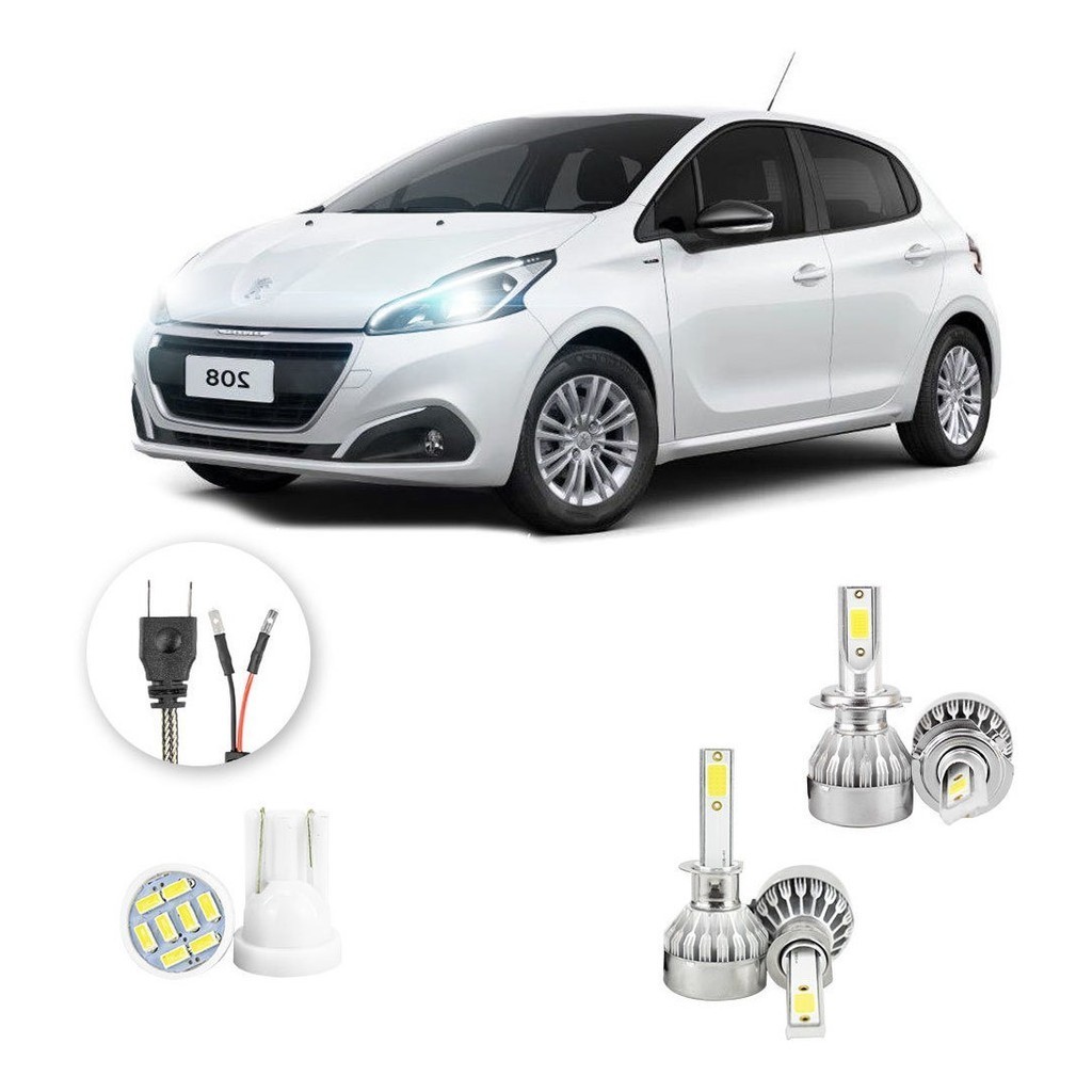 Lampadas Led Peugeot 208 2013 A 2019 H1 H7 20000lm
