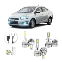 Lampadas Led Chevrolet Sonic 2012 A 2014 H27 H1 H7 20000lm