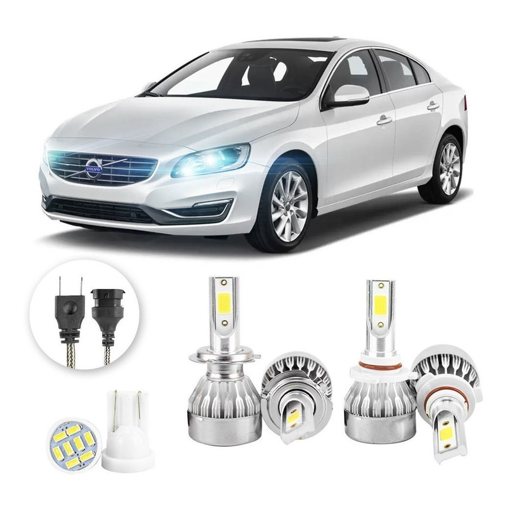 Kit Lampadas Led Volvo S60 2010 A 2013 H7 Hb3 20000lm em Oferta na Shopee
