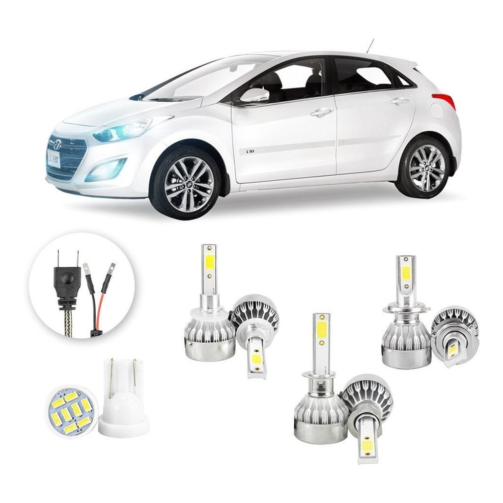 Lampadas Led Hyundai I30 2013 A 2016 H27 H1 H7 20000lm em Oferta na Shopee
