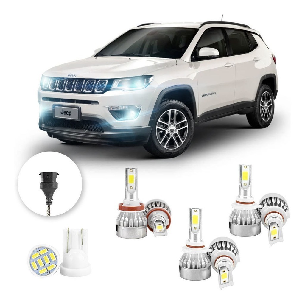 Lampadas Led Jeep Compass 2017 A 2021 Hb3 Hb3 H11 20000lm em Oferta na Shopee