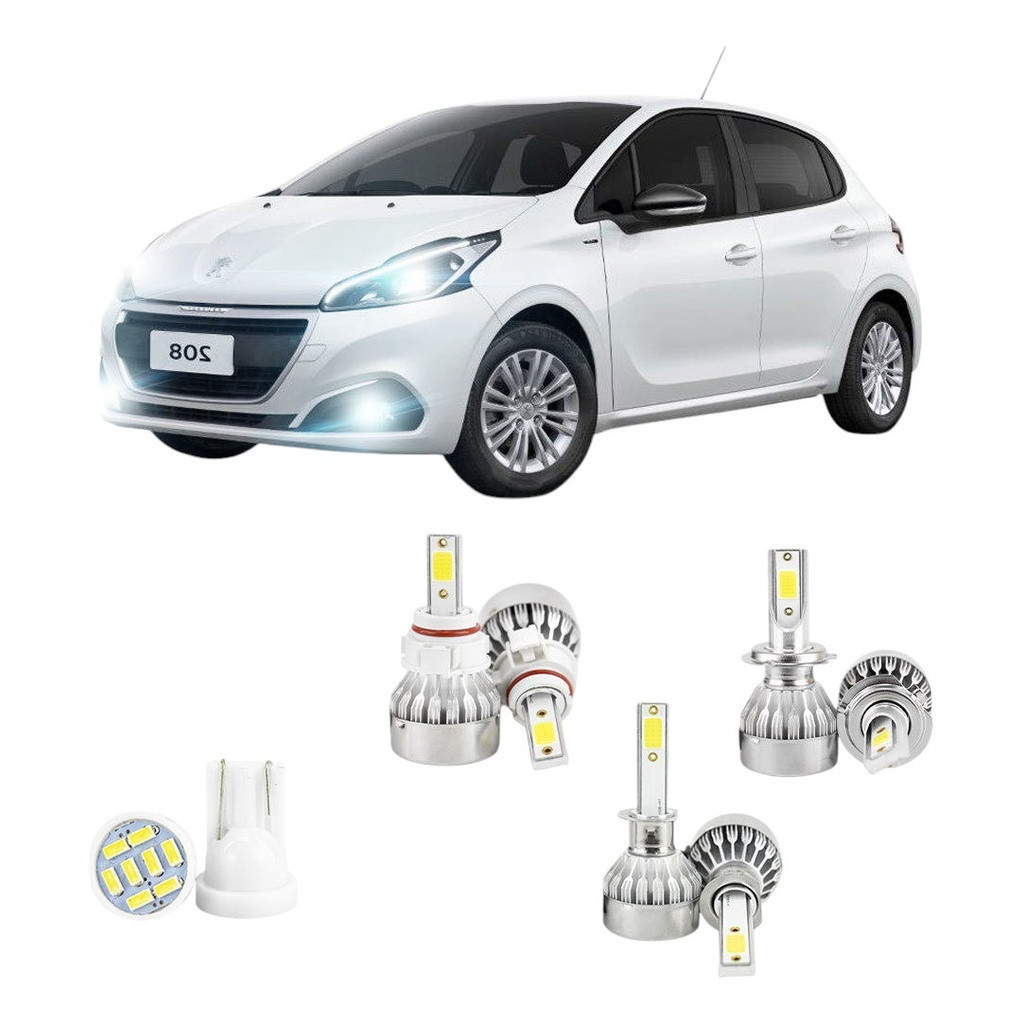 Lampadas Led Peugeot 208 2013 A 2019 H16 H1 H7 20000lm em Oferta na Shopee