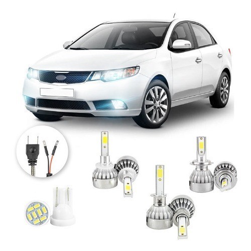 Lâmpadas Ultra Led Kia Cerato 20000lm Alto Baixo e Milha + Pingo Led em Oferta na Shopee