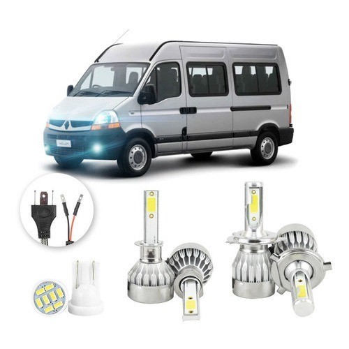 Lâmpadas Ultra Led Renault Master 20000lm Alto Baixo e Milha + Pingo Led em Oferta na Shopee