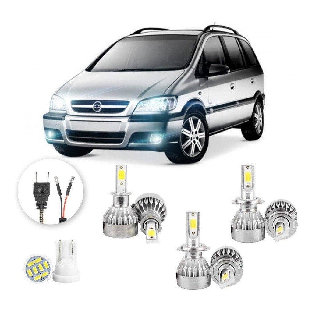 Lâmpadas Ultra Led Chevrolet Zafira 20000lm Alto Baixo e Milha + Pingo Led em Oferta na Shopee