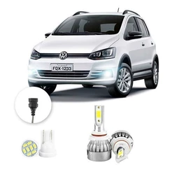 Lâmpadas Ultra Led Volkswagen Fox 20000lm Alto Baixo e Milha + Pingo Led