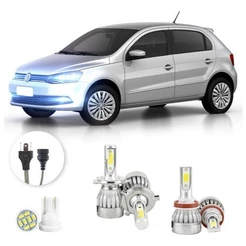 Lâmpadas Ultra Led Volkswagen Gol G6 20000lm Alto Baixo e Milha + Pingo Led