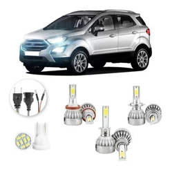 Lâmpadas Ultra Led Ford Ecosport 20000lm Alto Baixo e Milha + Pingo Led