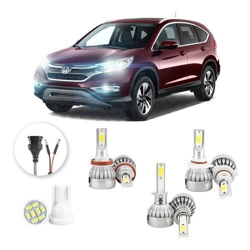 Lâmpadas Ultra Led Honda Crv 20000lm Alto Baixo e Milha + Pingo Led