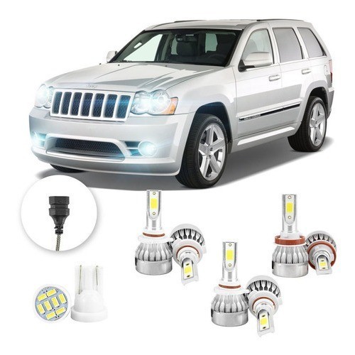 Lâmpadas Ultra Led Jeep Grand Cherokee 20000lm Alto Baixo e Milha + Pingo Led em Oferta na Shopee