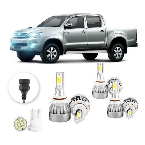 Lâmpadas Ultra Led Toyota Hilux 20000lm Alto Baixo e Milha + Pingo Led em Oferta na Shopee