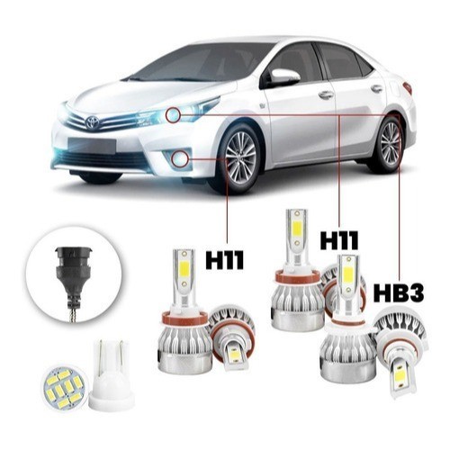 Lampadas Led Toyota Corolla 2018 20000lm Alto+baixo+milha em Oferta na Shopee