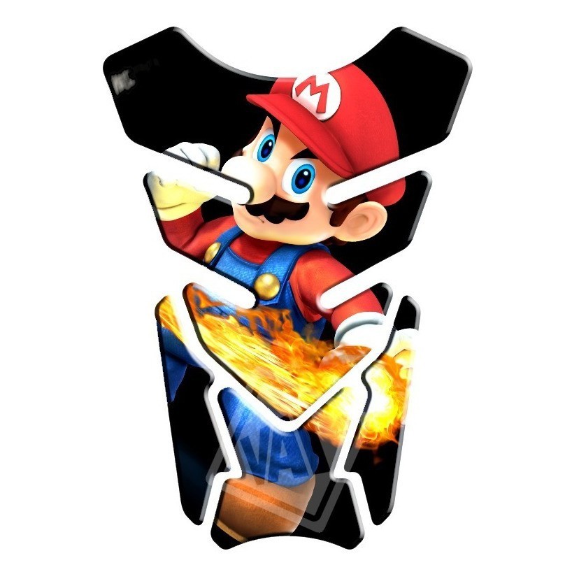 Adesivo Premium Moto Tankpad 3D Protetor Tanque Honda Yamaha Mario Bros 5