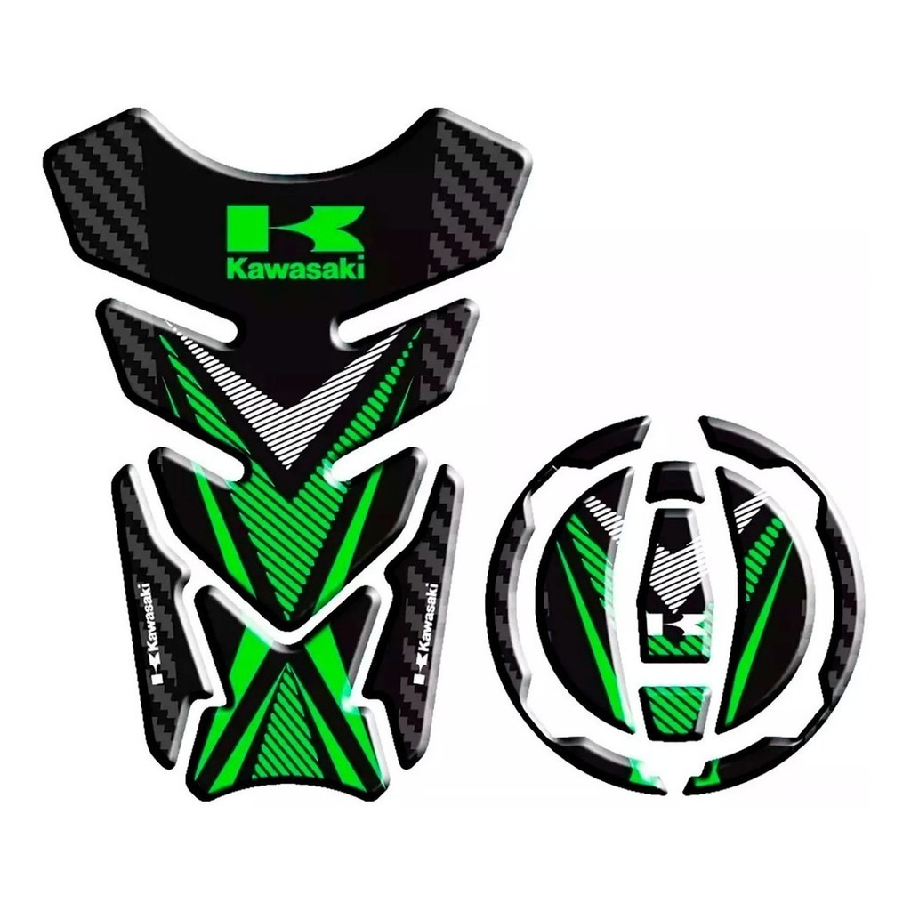 Adesivo Premium Moto Tankpad 3D Protetor Tanque Bocal Kawasaki Ninja 400 Z900 Z650